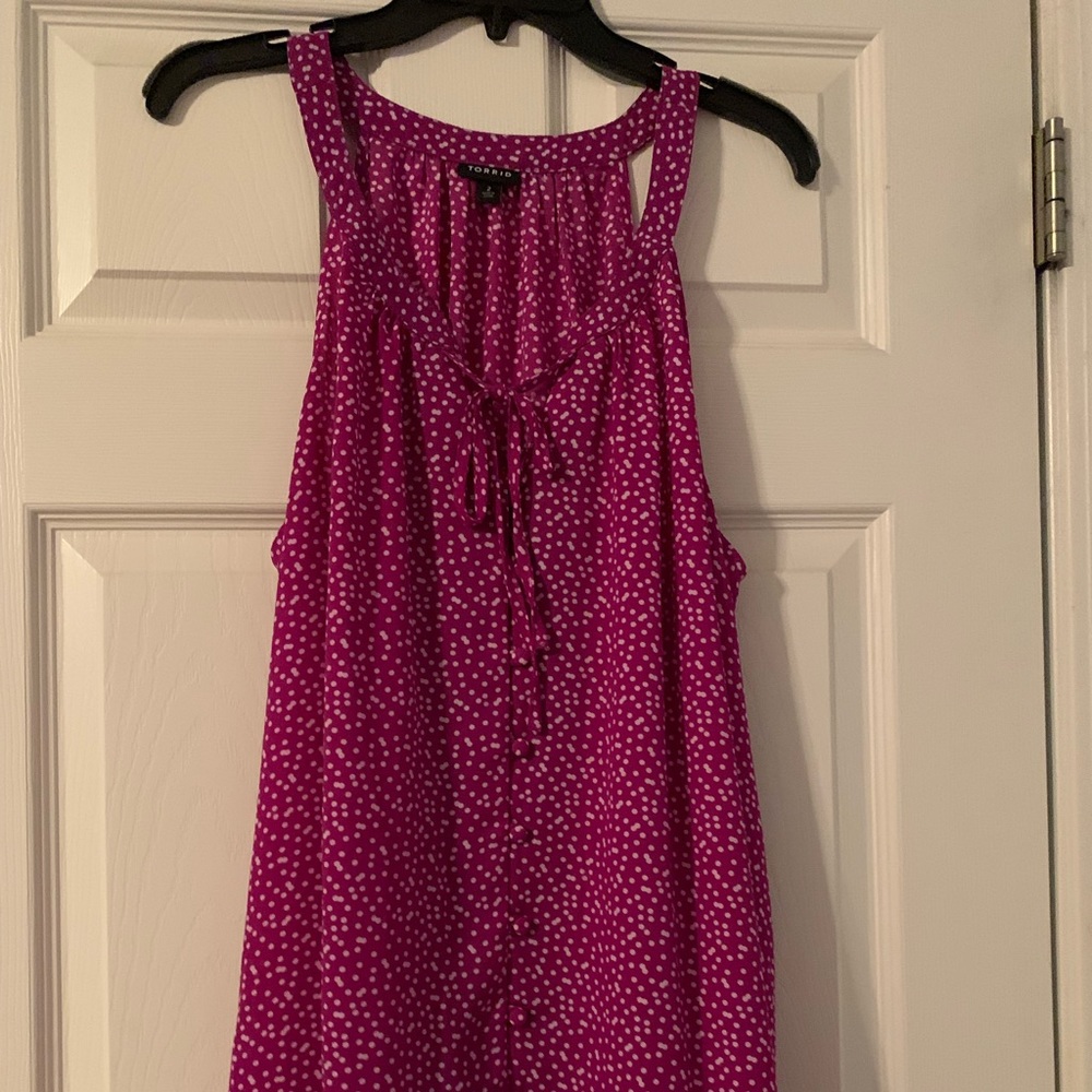 Torrid Size 2 purple with White polka dots tank